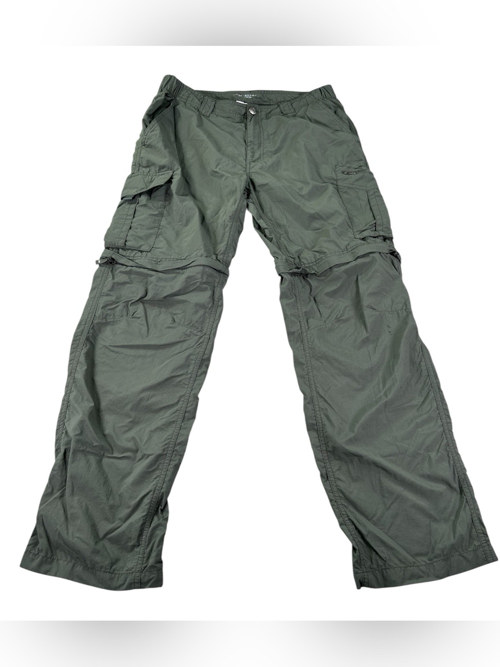 Columbia Kestrel Ridge Convertible Pants Men’s 34x32 Olive Zip Off Hiking